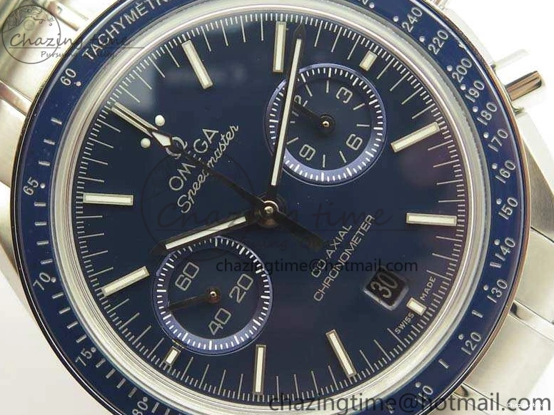 0514 SpeedMaster MoonWatch SS OMF 1:1 Best Edition Blue Dial On SS Bracelet A9300 V Casual 8088